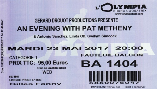 Pat Metheny Olympia 2017